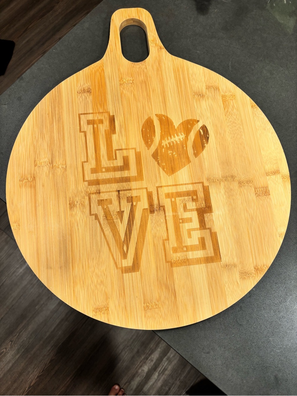 Round Bamboo 'LOVE' Serving/Charcuterie Board